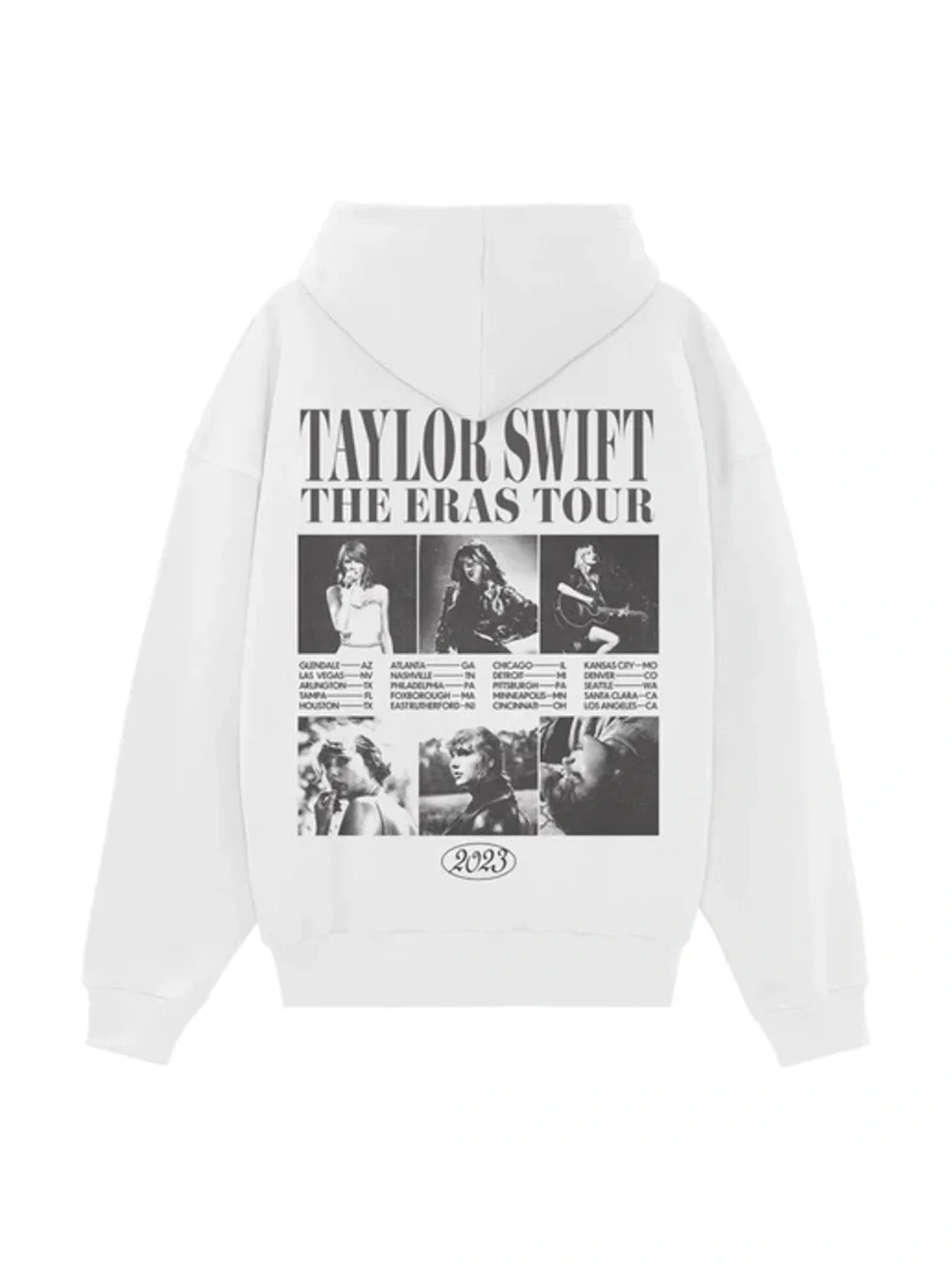 TAYLOR SWIFT • THE ERAS TOUR COLLAGE WHITE HOODIE - Picture 2 of 5
